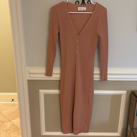 Ribbed V-Neck Button-Down Size small  Duster - Rust - Picture 1 of 4